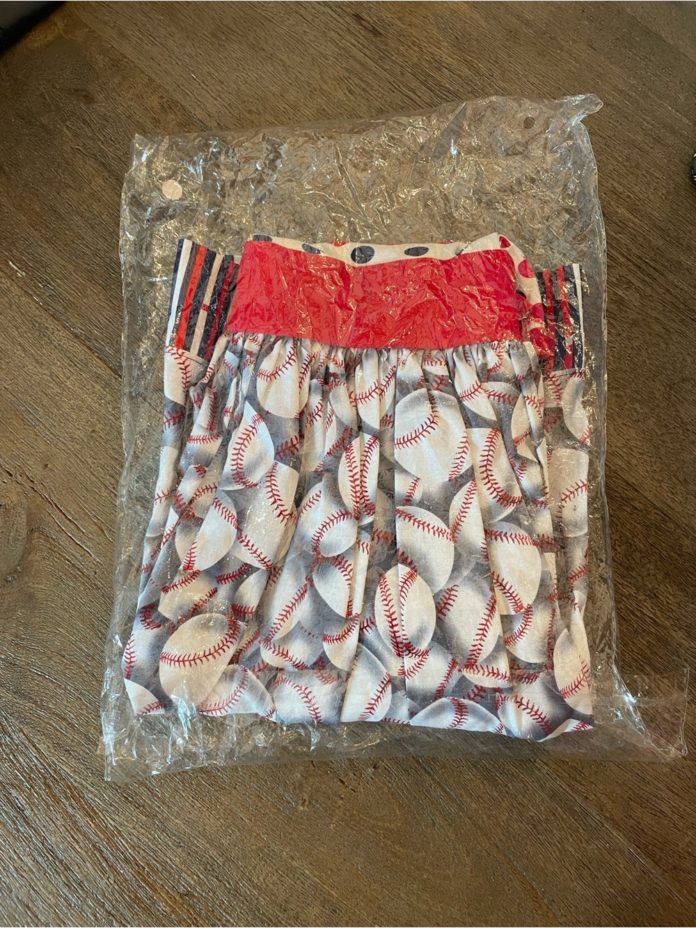 Baseball Print Red Chris N Missy Knit Twirl Dress NWT - Picture 3 of 4